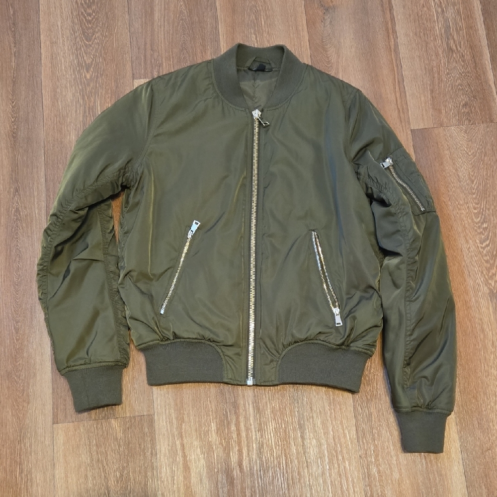 Topshop Green Army Bomber Jacket